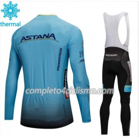 Completo Maglia ML + Pantaloncino con bretelle ML 2018 Astana Pro Team N001 Winter Invernale